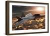 An F-22 Fighter Jet Flies at an Altitude Above the Cloud Layer on its Mission-null-Framed Premium Giclee Print