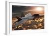 An F-22 Fighter Jet Flies at an Altitude Above the Cloud Layer on its Mission-null-Framed Premium Giclee Print