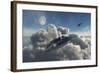 An F-22 Raptor Jetfighter Chasing a Ufo-Stocktrek Images-Framed Art Print