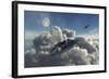 An F-22 Raptor Jetfighter Chasing a Ufo-Stocktrek Images-Framed Art Print