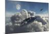 An F-22 Raptor Jetfighter Chasing a Ufo-Stocktrek Images-Mounted Art Print