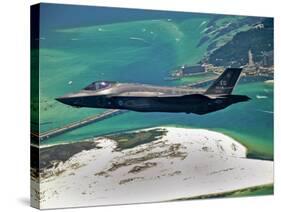 An F-35 Lightning II Flies Over Destin, Florida-Stocktrek Images-Stretched Canvas