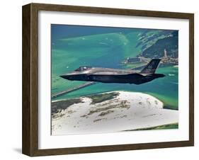 An F-35 Lightning II Flies Over Destin, Florida-Stocktrek Images-Framed Premium Photographic Print