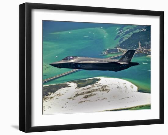 An F-35 Lightning II Flies Over Destin, Florida-Stocktrek Images-Framed Premium Photographic Print