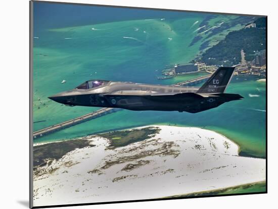 An F-35 Lightning II Flies Over Destin, Florida-Stocktrek Images-Mounted Premium Photographic Print