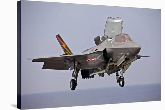 An F-35 Lightning Ii Prepares for Landing-null-Stretched Canvas