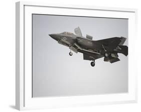 An F-35B Lightning II Joint Strike Fighter Prepares To Make a Vertical Landing-Stocktrek Images-Framed Photographic Print