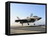 An F-35B Lightning II Lifts Off the Flight Deck of USS Wasp-Stocktrek Images-Framed Stretched Canvas