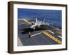 An F-35B Lightning II Makes a Vertical Landing On the Flight Deck of USS Wasp-Stocktrek Images-Framed Photographic Print