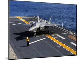 An F-35B Lightning II Makes a Vertical Landing On the Flight Deck of USS Wasp-Stocktrek Images-Mounted Photographic Print