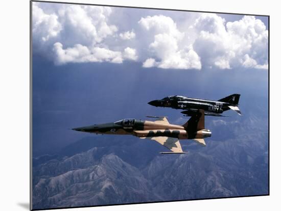 An F-5 Tiger II And F-4 Phantom II During a Tactics Development Flight-Stocktrek Images-Mounted Photographic Print