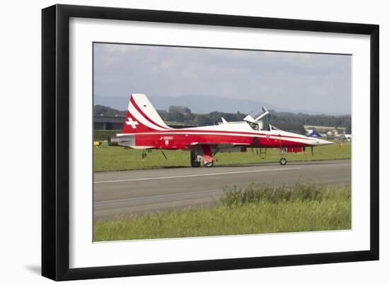 An F-5E Tiger Ii Aircraft of the Patrouille Suisse Aerobatic Team-null-Framed Photographic Print