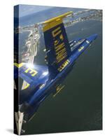An F/A-18 Hornet of the Blue Angels Over Pensacola Beach, Florida-Stocktrek Images-Stretched Canvas