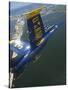 An F/A-18 Hornet of the Blue Angels Over Pensacola Beach, Florida-Stocktrek Images-Stretched Canvas