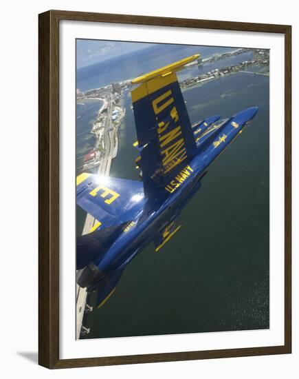 An F/A-18 Hornet of the Blue Angels Over Pensacola Beach, Florida-Stocktrek Images-Framed Premium Photographic Print