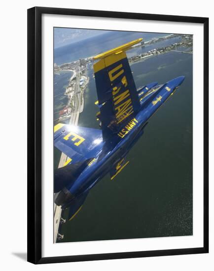 An F/A-18 Hornet of the Blue Angels Over Pensacola Beach, Florida-Stocktrek Images-Framed Premium Photographic Print