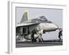 An F/A-18 Super Hornet Is Ready to Launch from a Catapult Aboard USS Harry S. Truman-Stocktrek Images-Framed Photographic Print