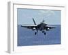 An F/A-18C Hornet Approaches the Flight Deck of the Aircraft Carrier USS Ronald Reagan-Stocktrek Images-Framed Premium Photographic Print