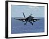 An F/A-18C Hornet Approaches the Flight Deck of the Aircraft Carrier USS Ronald Reagan-Stocktrek Images-Framed Photographic Print