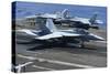 An F-A-18C Hornet Lands on the Flight Deck of USS George H.W. Bush-null-Stretched Canvas