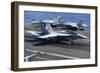 An F-A-18C Hornet Lands on the Flight Deck of USS George H.W. Bush-null-Framed Photographic Print