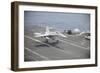 An F-A-18C Hornet Lands on the Flight Deck of USS Nimitz-null-Framed Photographic Print