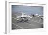 An F-A-18C Hornet Lands on the Flight Deck of USS Nimitz-null-Framed Photographic Print