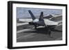 An F-A-18C Hornet Lands on the Flight Deck of USS Nimitz-null-Framed Photographic Print