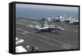 An F-A-18C Hornet Lands on the Flight Deck of USS Nimitz-null-Framed Stretched Canvas