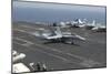 An F-A-18C Hornet Lands on the Flight Deck of USS Nimitz-null-Mounted Photographic Print