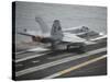 An F-A-18C Hornet Launches from the Aircraft Carrier USS Nimitz-null-Stretched Canvas