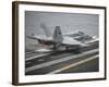 An F-A-18C Hornet Launches from the Aircraft Carrier USS Nimitz-null-Framed Photographic Print