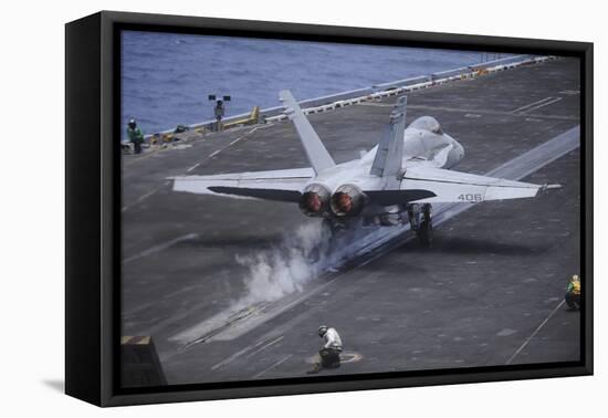 An F-A-18C Hornet Launches from the Aircraft Carrier USS Nimitz-null-Framed Stretched Canvas