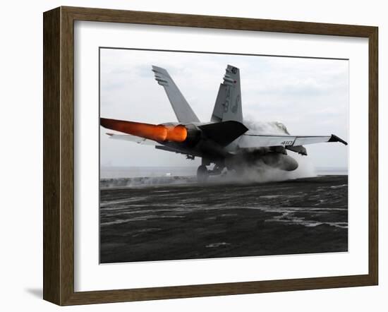 An F/A-18C Hornet Launches from the Flight Deck Aboard USS Enterprise-Stocktrek Images-Framed Premium Photographic Print