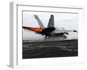 An F/A-18C Hornet Launches from the Flight Deck Aboard USS Enterprise-Stocktrek Images-Framed Premium Photographic Print