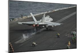 An F-A-18C Hornet Launches from the Flight Deck Aboard USS Nimitz-null-Mounted Photographic Print