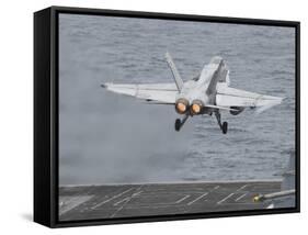 An F-A-18C Hornet Launches from the Flight Deck of USS Nimitz-null-Framed Stretched Canvas