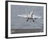 An F-A-18C Hornet Launches from the Flight Deck of USS Nimitz-null-Framed Photographic Print