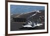 An F-A-18C Hornet Launches from the The Flight Deck of USS Harry S. Truman-null-Framed Photographic Print