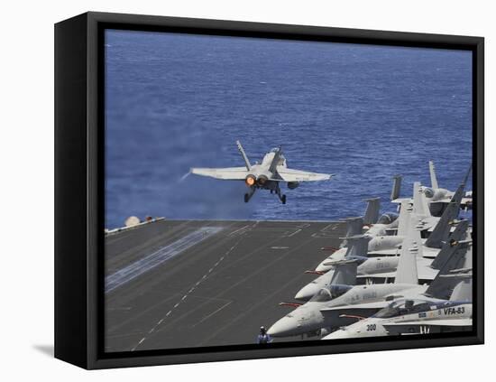 An F-A-18C Hornet Launches Off the Flight Deck of USS Dwight D. Eisenhower-null-Framed Stretched Canvas