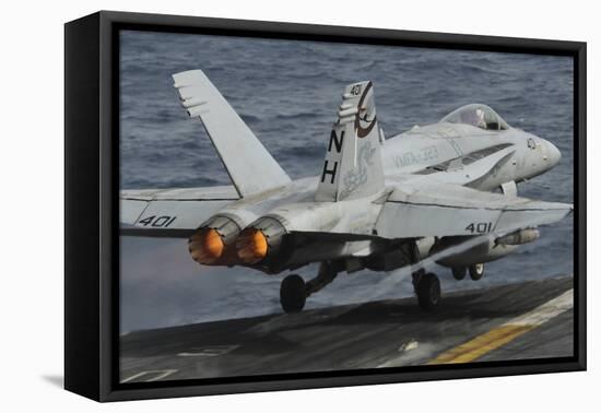 An F-A-18C Hornet Launches Off the Flight Deck of USS Nimitz-null-Framed Stretched Canvas