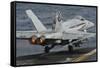 An F-A-18C Hornet Launches Off the Flight Deck of USS Nimitz-null-Framed Stretched Canvas