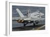 An F-A-18C Hornet Launches Off the Flight Deck of USS Nimitz-null-Framed Photographic Print