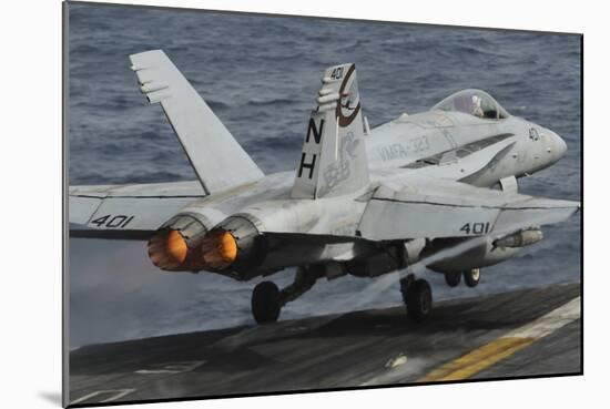 An F-A-18C Hornet Launches Off the Flight Deck of USS Nimitz-null-Mounted Photographic Print