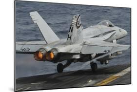 An F-A-18C Hornet Launches Off the Flight Deck of USS Nimitz-null-Mounted Photographic Print