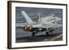 An F-A-18C Hornet Launches Off the Flight Deck of USS Nimitz-null-Framed Photographic Print