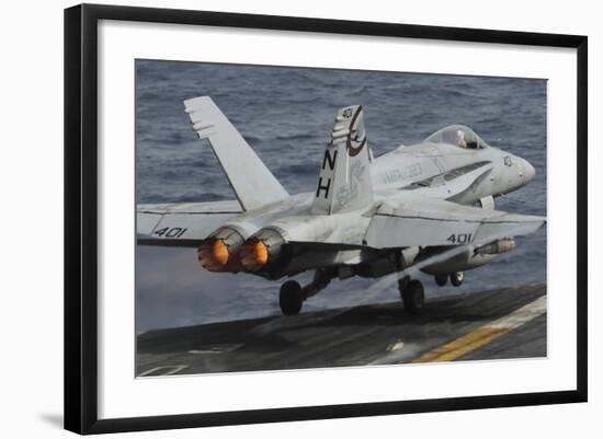 An F-A-18C Hornet Launches Off the Flight Deck of USS Nimitz-null-Framed Photographic Print