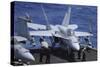 An F-A-18C Hornet Sits Ready for Take Off from the Flight Deck of USS Nimitz-null-Stretched Canvas