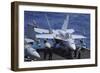 An F-A-18C Hornet Sits Ready for Take Off from the Flight Deck of USS Nimitz-null-Framed Photographic Print