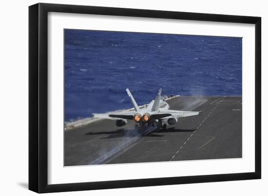 An F-A-18C Hornet Taking Off from USS Dwight D. Eisenhower-null-Framed Photographic Print